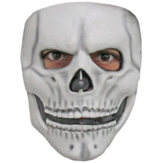 Partychimp pleťová maska Grinning Skull latexová biela jednovel