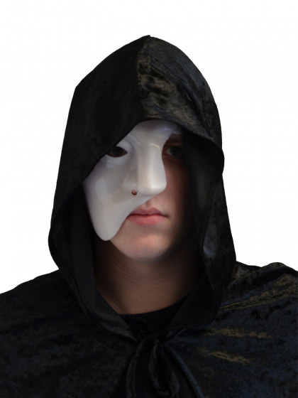 Partychimp tvárová maska Half Face PVC biela jednovel