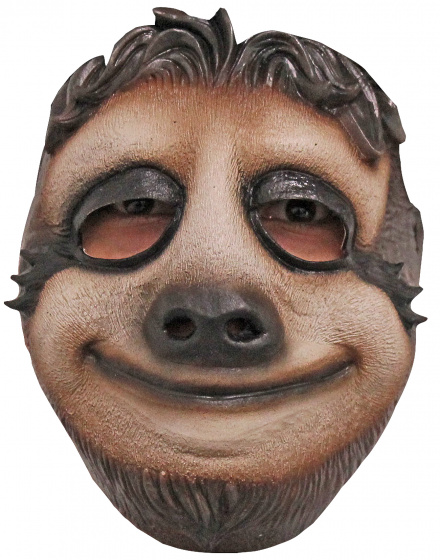 Partychimp pleťová maska ??lenochod latexová hnedá jednoveľkosť