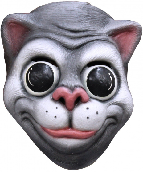 Partychimp pleťová maska Scary Cat latexová šedá jednoveľkosť