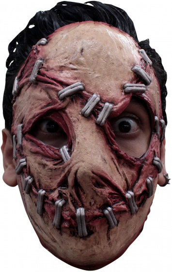 Ghoulish tvárová maska sériový vrah latexová strieborná/béžová