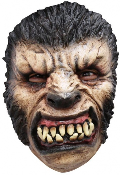 Partychimp pleťová maska Werewolf latexová béžová/hnedá jednoveľkosť