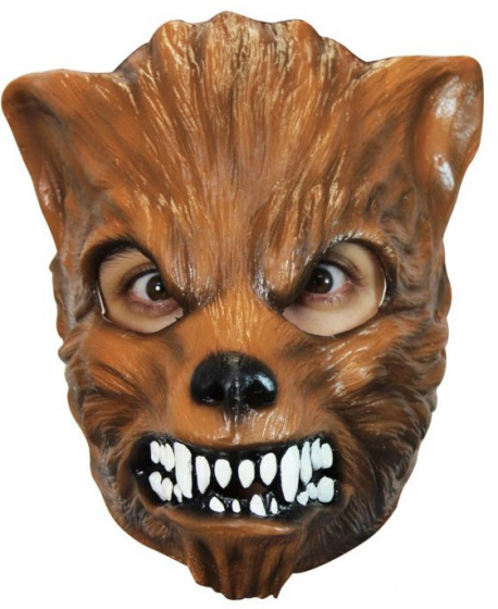Partychimp pleťová maska Wolf latexová hnedá jednoveľkosť