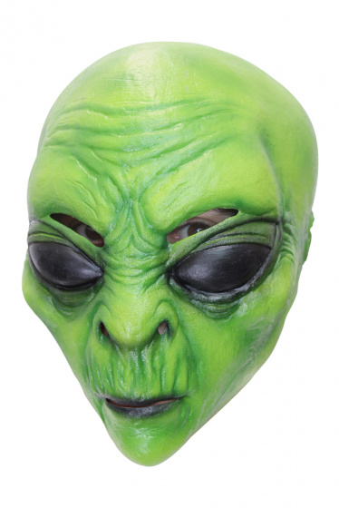 Partychimp maska ??na hlavu Alien latexová jednoveľkostná zelená