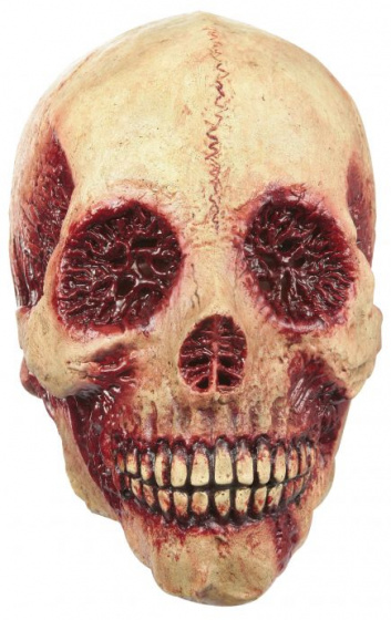 Ghoulish maska na hlavu Bloody Skull latexová slonová kosť/červená jednoveľkosť