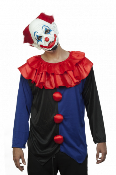 Ghoulish maska na hlavu klaun s vlasmi latexová biela jednoveľkosť