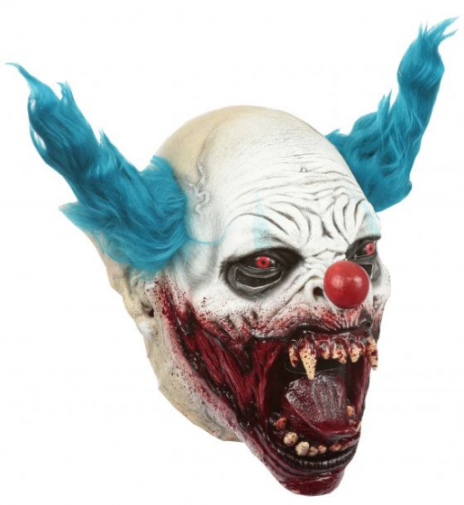 Partychimp maska ??na hlavu Klaun Vampire latexová biela jednoveľ