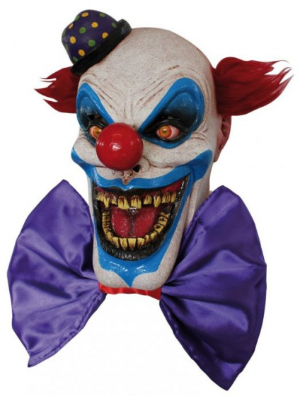 Ghoulish maska na hlavu hororový klaun latexová biela/modrá jednoveľkosť