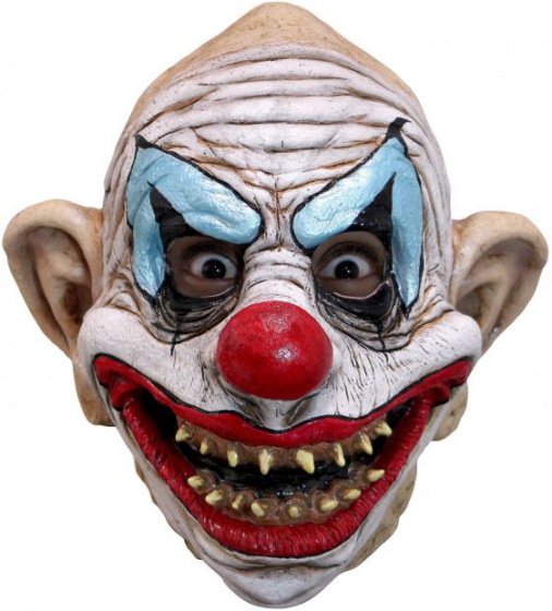 Ghoulish maska na hlavu Kinky Clown latexová biela/červená/modrá jednoveľkosť