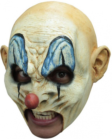 Partychimp maska ??na hlavu klaun bez brady unisex latexová biela jednoveľkosť