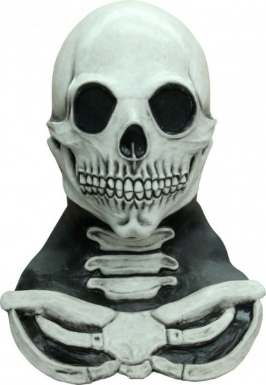 Ghoulish maska na hlavu Long Neck Skull latexová biela / čierna jednovel