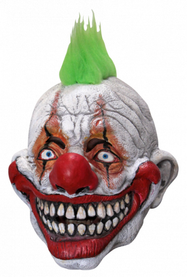 Ghoulish maska na hlavu s klaunom unisex latexová biela jednoveľkosť