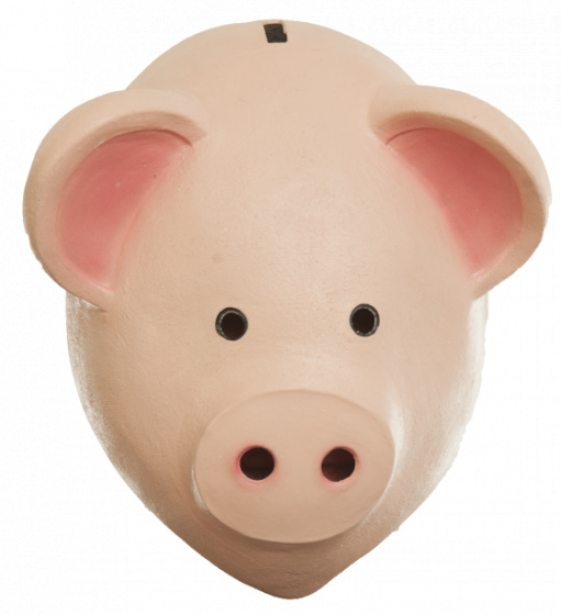 Ghoulish maska na hlavu Piggy Bank latexová béžová jednoveľkosť