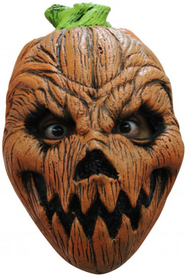 Partychimp maska na hlavu Pumpkin Head latex oranžová/zelená jednoveľa