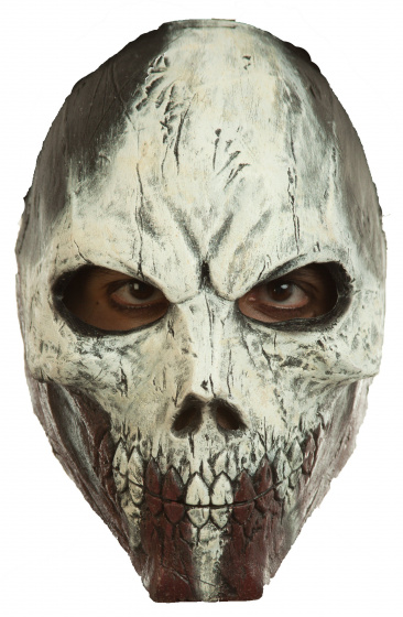 Ghoulish maska na hlavu lebka latex biela/sivá jednovelka