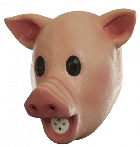 Ghoulish maska na hlavu Squeaky Pig latexová béžová jednovelka