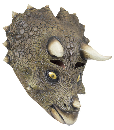 Ghoulish maska na hlavu Triceraptor latexová zelená jednoveľkosť
