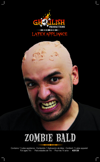 Ghoulish holohlavý zombie latex béžový jednoveľkosť