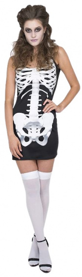 Karnival Costumes kostra šiat dámska polyester biela/čierna veľkosť M