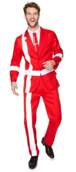 Karnival Costumes kostým Dánsky pánsky polyester červený/biely mt L