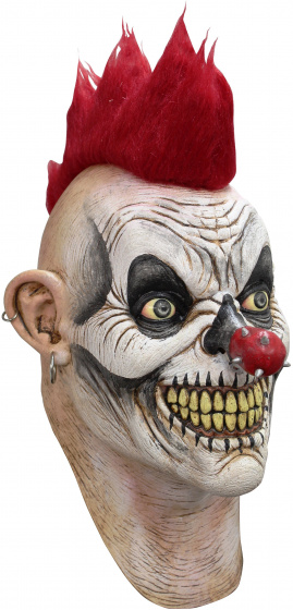 Partychimp Punky latexová maska na obliekanie biela/červená/čierna jednoveľkostná
