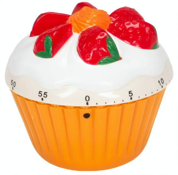 Patisse kookwekker cupcake 7,6 x 7,6 cm oranje/wit/rood Patisse kookwekker cupcake 7,6 x 7,6 cm oranje/wit/rood