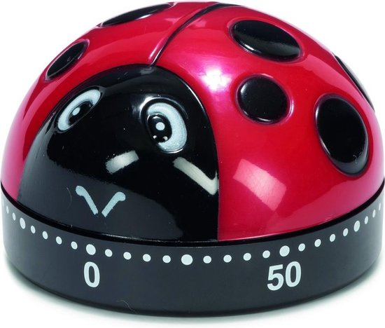 Patisse kookwekker lieveheersbeestje 6,3 cm rood/zwart Patisse kookwekker lieveheersbeestje 6,3 cm rood/zwart