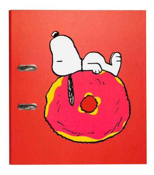 Peanuts krúžková väzba Snoopy donut 2-krúžky A4 kartón červený