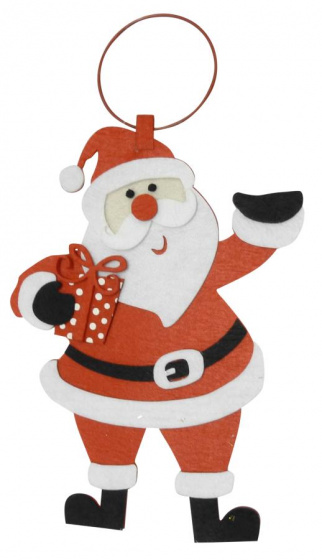 Peha prívesok Santa 32 x 24 cm filc biela/červená/čierna