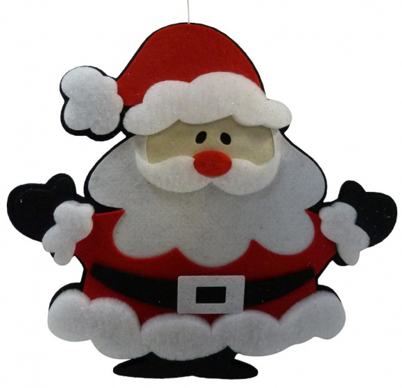 Peha prívesok Santa Claus 46 x 45 cm filc biela/červená/čierna