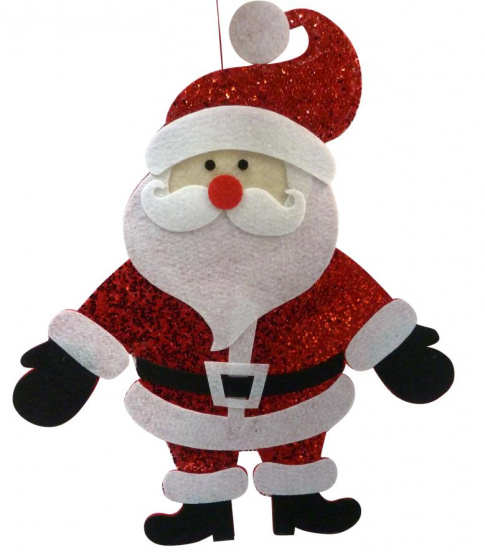 Peha prívesok Santa 53 x 45 cm filc biela/červená/čierna