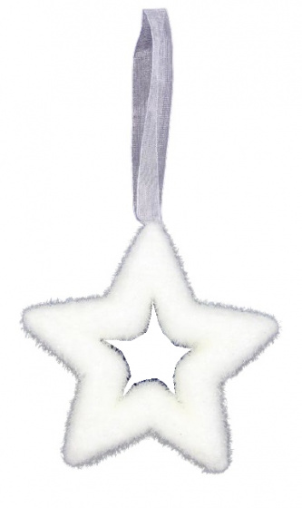 Peha závesná figúrka hviezda 11 cm plyš biely