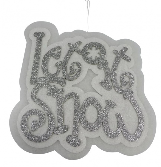 Peha Vianočný príves Let it Snow 41 x 40 cm filc bielo/strieborná