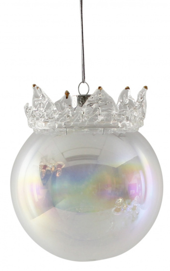 Peha Vianočné gule Crown 10 cm sklo transparentné
