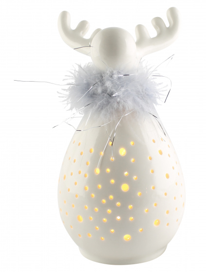 Peha vianočná figúrka soba ľad 16,7 cm porcelánovo biela