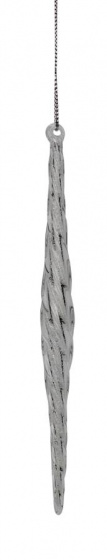 Peha vianočný prívesok Pegel trblietky 16 cm strieborný