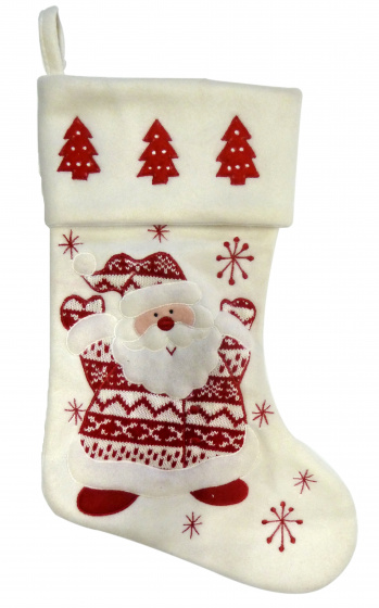 Peha vianočná ponožka Santa Claus 46 cm fleecová červená/biela