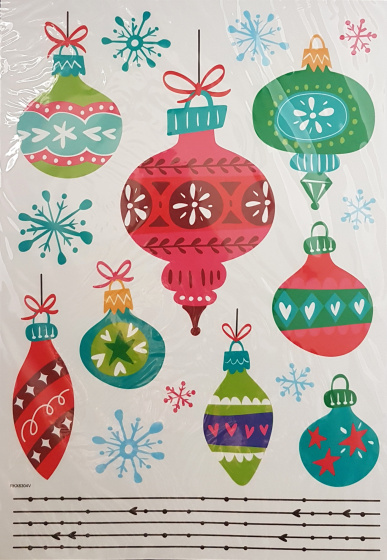 Peha samolepky vianočné gule 42 x 25 cm fólia