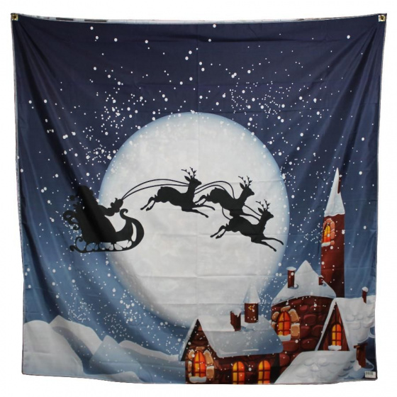 Peha gobelín vianočné sane 150 x 150 cm polyester biela/modrá