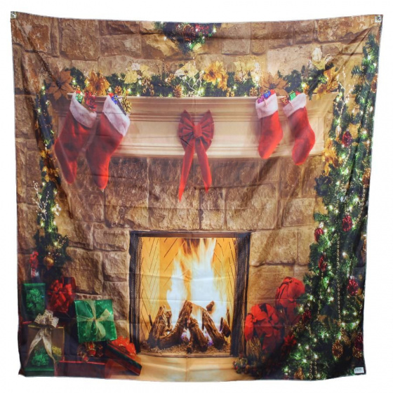 Peha gobelinový krb 150 x 150 cm polyester zelená/hnedá