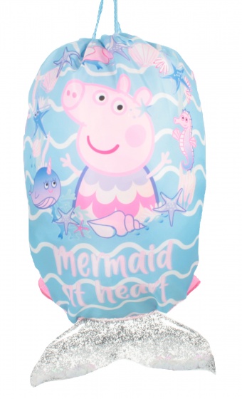 gym bag Mermaid Peppa Pig 30 x 40 cm blue/pink