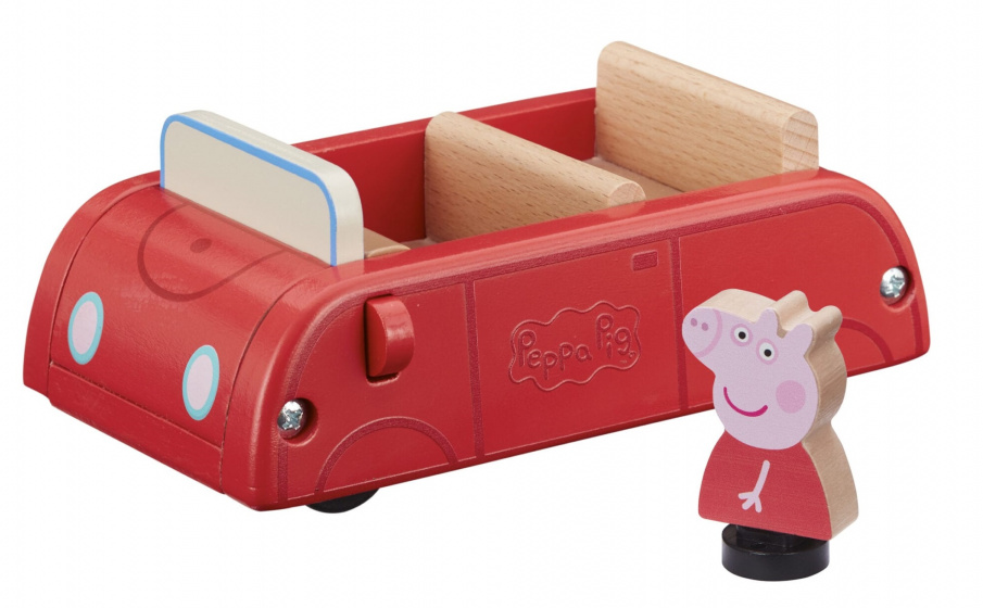 toy car junior 15,3 x 9,7 cm wood red 2-parts