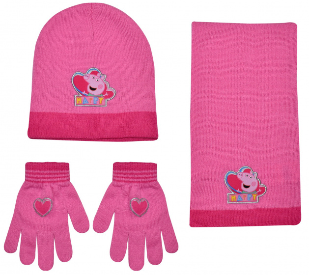 winter set Peppa Pig girls acrylic pink one-size