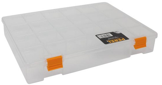 Perel assortimentsdoos 32,4 x 24,7 cm transparant/oranje Perel assortimentsdoos 32,4 x 24,7 cm transparant/oranje
