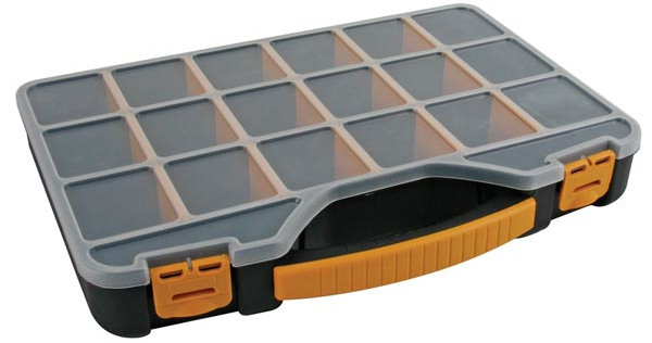 Perel assortimentsdoos 32,6 x 25,7 x 4,8 cm transparant/zwart Perel assortimentsdoos 32,6 x 25,7 x 4,8 cm transparant/zwart