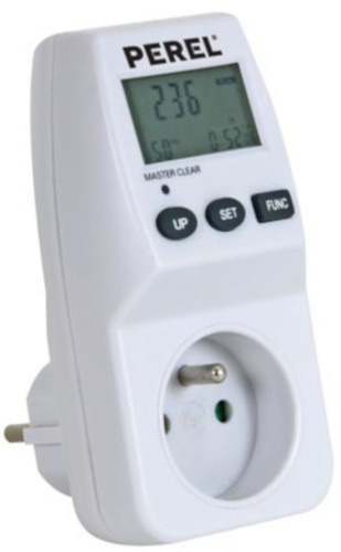 Perel elektromer (FR) kolík uzemnenie 230V/3600W/16A 11,5 cm biela