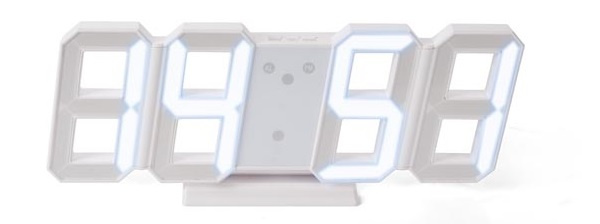 Perel LED hodiny 3D 27,5 x 10,8 cm ABS biela