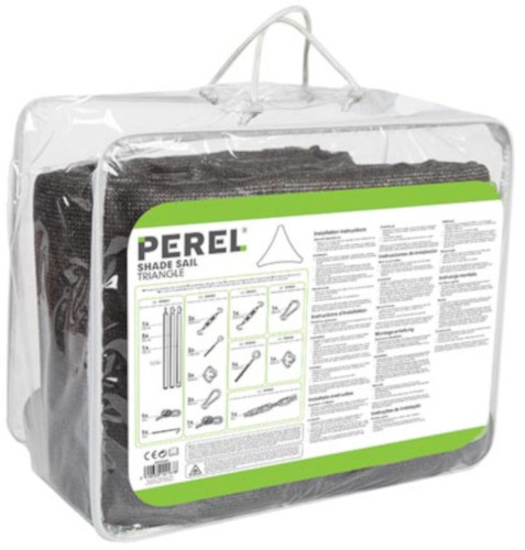 Perel tieniaca tkanina trojuholníková 3,6 metra polyester antracit