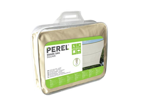 Perel schaduwdoek vierkant 5 x 5 meter polyester beige Perel schaduwdoek vierkant 5 x 5 meter polyester beige