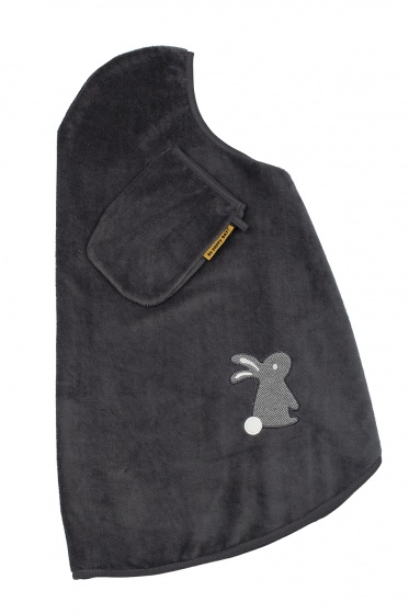 Pericles badcape met washandje Nero 110 cm antraciet Pericles badcape met washandje Nero 110 cm antraciet